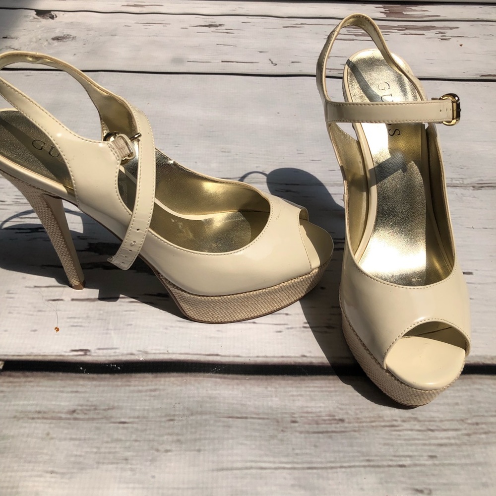 Guess ivory heels